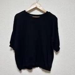 あ*こ様 アトリエドゥサボン＊ぽんぽん　サマーニット　黒のサムネイル
