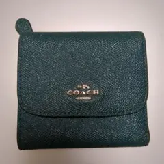 COACH ダークグリーン 三つ折り財布