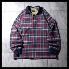 90s〜 VAN HEUSEN 長袖 ポロシャツ タータンチェック柄 L