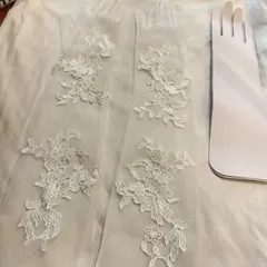 ウェディンググローブ 刺繍レース クリア