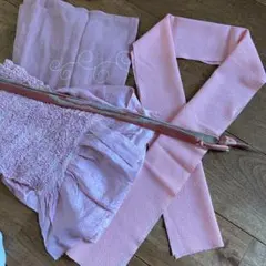 帯揚げ　帯締め　半衿　ベビーピンク　ちりめん