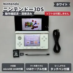 Nintendo 3DS アイスホワイト 本体 タッチペン SDカード　動作品