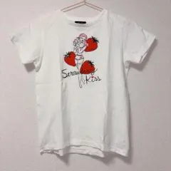 Strawberry Kiss girl 半袖Tシャツ ホワイトのサムネイル