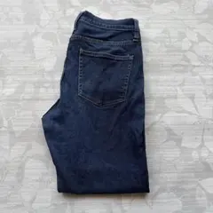 ユニクロ 濃紺 スリムストレートデニム W26 M相当 美品 ストレッチ