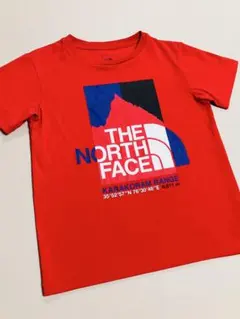 ノースフェイス　ショートスリーブカラコラムレンジティー　BIGロゴ　赤　140