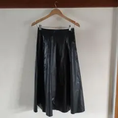 Dazy ブラック レザー風ロングスカート M