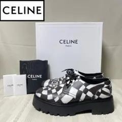 美品 CELINE セリーヌ バルキー ダービー シューズ チェッカーフラッグのサムネイル