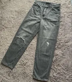 UNIQLO JEANSグレー ダメージ加工 デニム 23