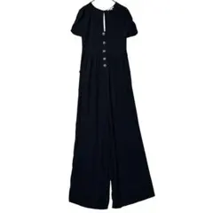 アメリカンイーグル 半袖オールインワン 黒 XS ワイドパンツ Vネック Yのサムネイル