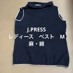 J.PRESS ネイビー ノースリーブ セーター（ベスト）レディースMのサムネイル