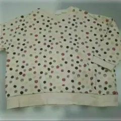 キッズ 110 トレーナー 長袖 セラフ 綿100% ドット ホワイト 女の子