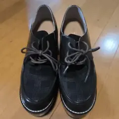 あしながおじさん 24cm チェック柄レースアップシューズ