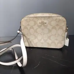 VMPD7-1216-16 COACH ショルダーバッグ ベージュ ロゴ