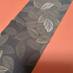 葉模様 半襟 モスグリーン