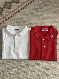 familiar 白ポロシャツ & ミキハウス 赤ポロシャツ　サイズ110