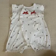 さくらんぼ柄 ロンパース 60-70cm