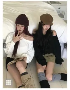 オフショルダースウェットトップス