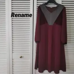 未使用・新品リネームRename異素材ワンピース/レッド系