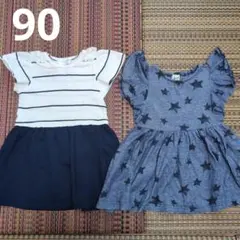 ワンピース　90　ノースリーブ　ベビー　半袖　女の子　まとめ売り　夏服のサムネイル