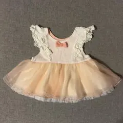 ベビードレス ワンピース　80cm フリル袖 ピンク