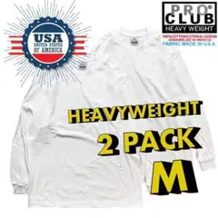 PRO CLUB ロンT Mサイズ 白 2枚セット 新品 ホワイト 無地 長袖