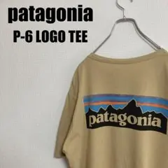 patagoniaベージュP-6ロゴTシャツMクルーネック38535パタゴニア