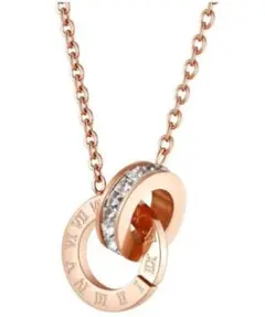 ローマ数字　ダブルリング　ネックレス