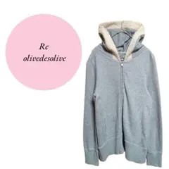 【リ・オリーブデオリーブ】綿100%♡パーカーフード付♡ジップアップ♡グレー系