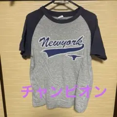 Champion New York Tシャツ Lサイズ グレー/ネイビー