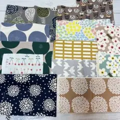 はぎれ　北欧　花柄　紫陽花　クマ　鳥　さくらんぼ　オックス　シーチング