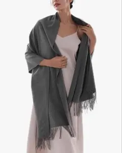 RIIQICHY 大判ストール マフラー ダークグレー　新品タグ付き