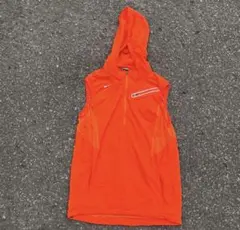 00s NIKE ナイキ ナイロンベスト フード付き y2k オレンジ