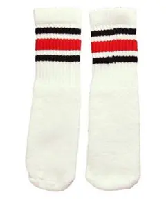 SkaterSocks (スケーターソックス) 10インチ ベビー 白x黒x赤