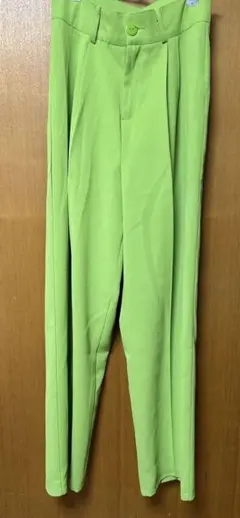me+em スラックス パンツ ライムグリーン M