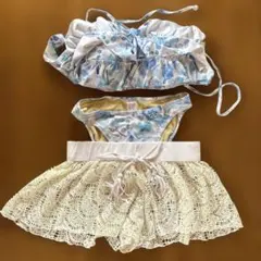 花柄セパレート水着・ビキニ（レーススカート付き）