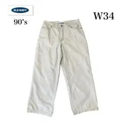 90’s OLD NAVYメカニックワイドパンツ　ワークパンツ　W34のサムネイル