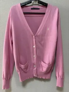 RALPH LAUREN ピンク Vネックカーディガン L
