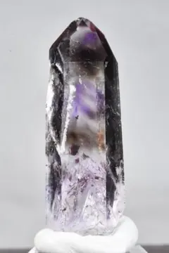 式神】天然フローライト木製台座付き[uNJ8814]20cm 魂の浄化 思考明晰