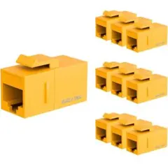 RJ45Cat6キーストーンカプラーLANケーブル用中継コネクタイエロー25個