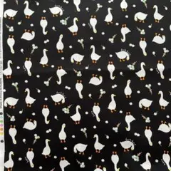 コスモ テキスタイル オックス 生地 あひる 黒 110×1m