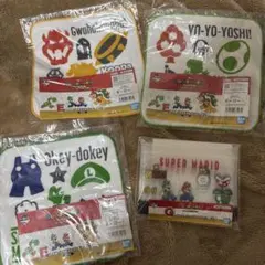 未使用　スーパーマリオ　一番くじ　ハンドタオル3枚　ジッパーバッグ1