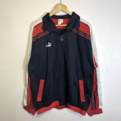 90s レトロ プーマ トラックジャケット 紺赤白 ヒットユニオン ストリート