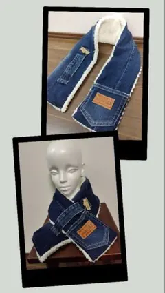REMAKE♡DENIM　デニム✕ボア　マフラー