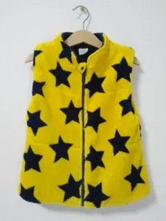 星柄フリースベスト イエロー