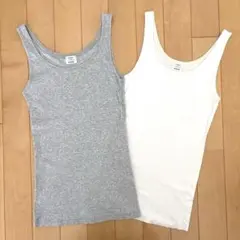 ☆PLST☆タンクトップ 2枚セット グレー ホワイト　サイズ2のサムネイル