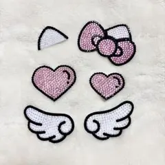 デコうちわ パーツ ピンク4点セット