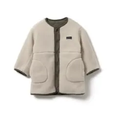 BEAMS mini / ボアキルト リバーシブル ノーカラーコート 23FW