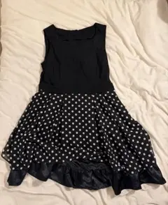 ドット柄 フレアスカート 黒Lサイズ