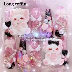 リニューアルSALE❤️即購入優先◎ツートンベース甘め平成女児ネイルチップ