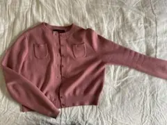 CABaN キャバン コットンカシミヤ クルーネックカーディガン ピンク XS